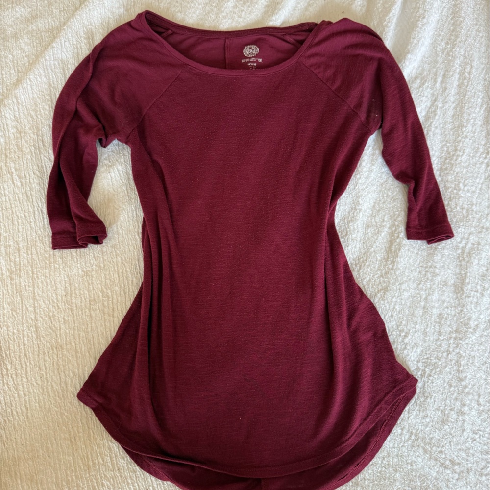 SO Burgundy Long Sleeve Top